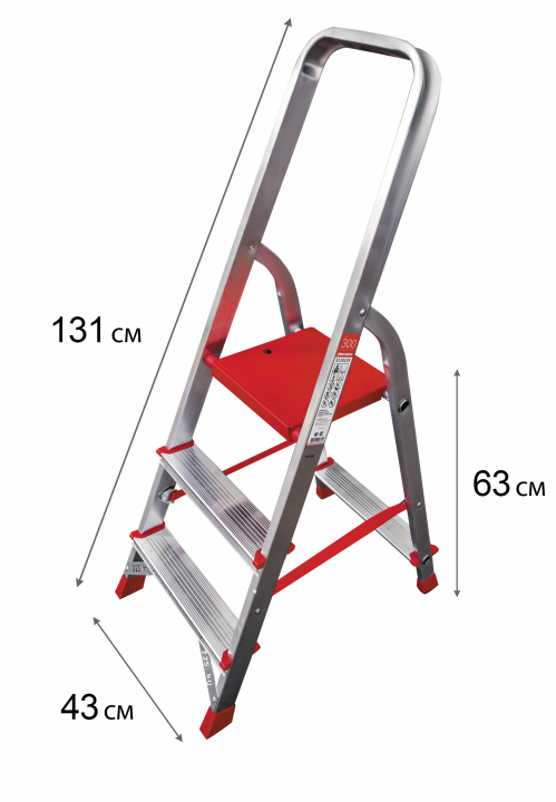 Стремянка Новая высота, алюминиевая, профессиональная, 3 ступени, NV311