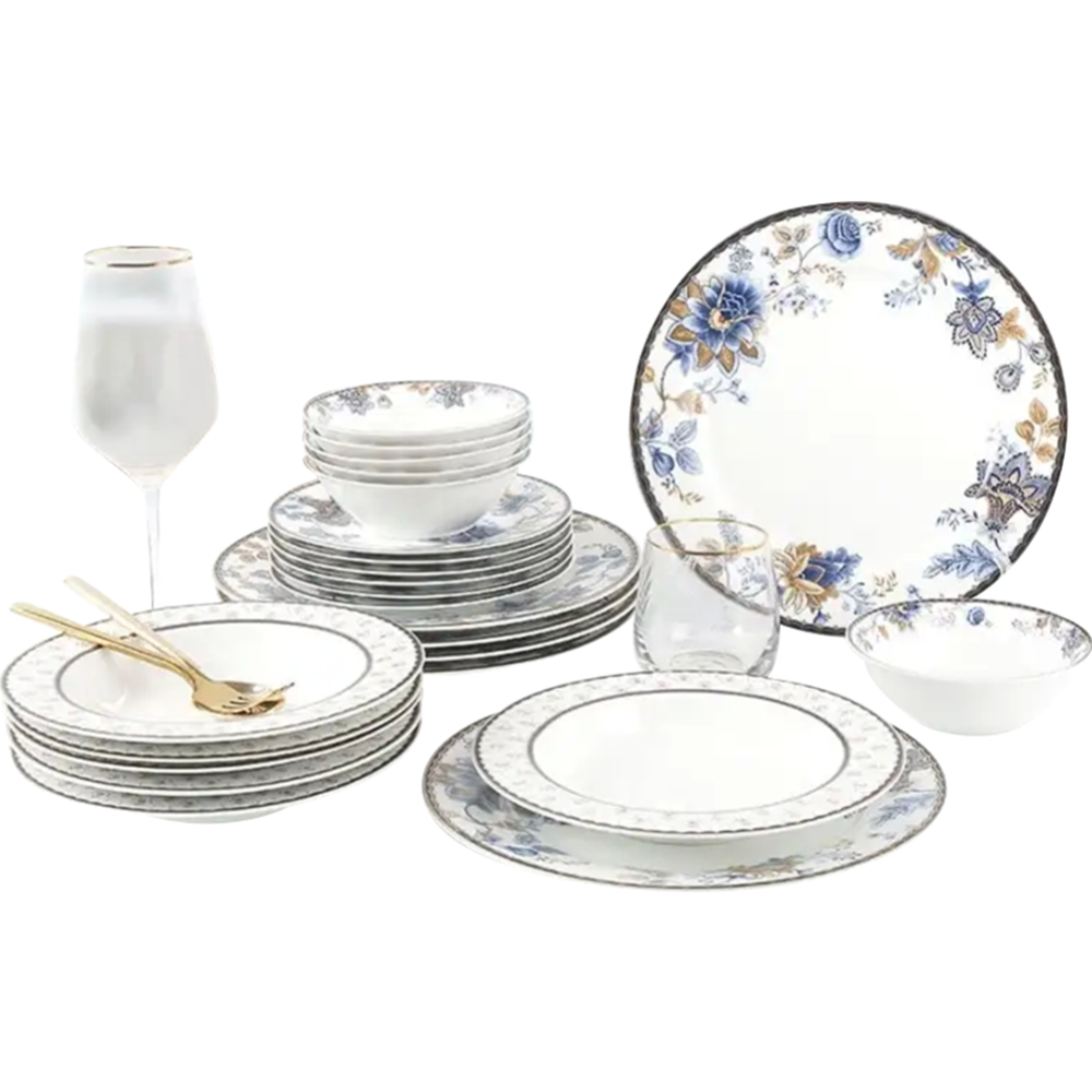 Набор столовой посуды «Arya» Elegant Flora, белый, 24 предмета