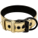 Ошейник эротический «LoveToy» Bondage Fetish Black Matt Collar With Leash, LV761004 Gold, золотистый