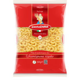 Ма­ка­рон­ные из­де­лия «Pasta Zara» №027 рожки сред­ние риф­ле­ные, 500 г
