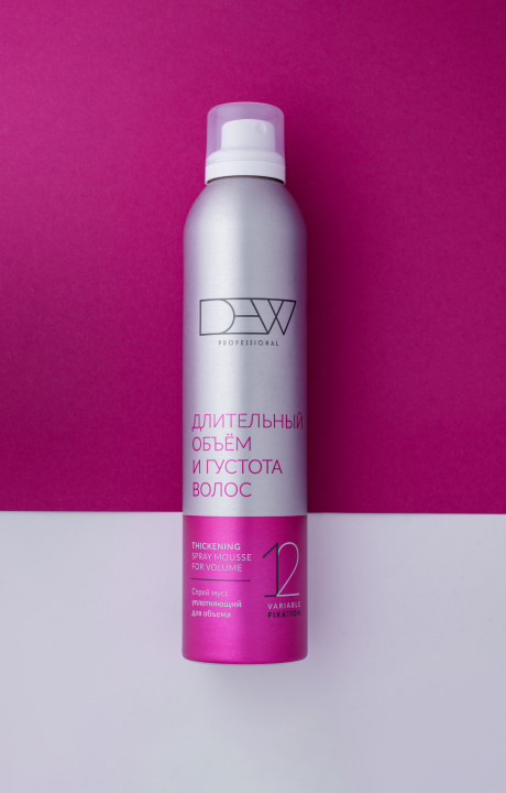 Спрей мусс уплотняющий для объема (Thickening spray mousse for volume) серии «DEW PROFESSIONAL»