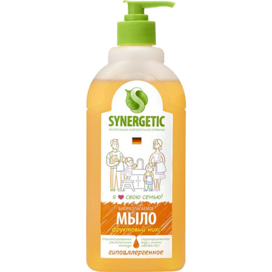 Мыло жидкое «Synergetic» фруктовый микс, 0.5 л