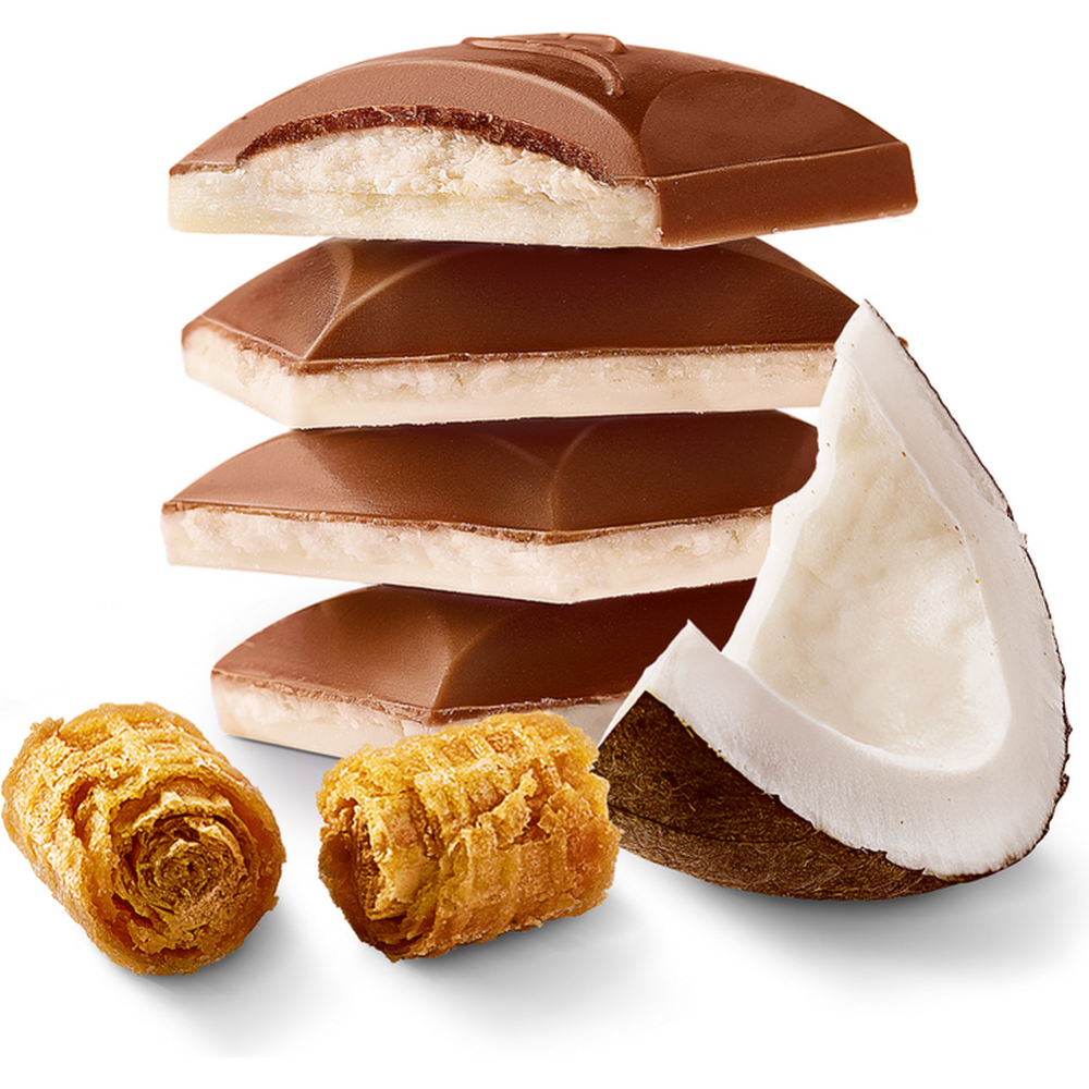 Шоколад «Nestle» молочный и белый, с кокосовой стружкой и вафлей, 82 г #3