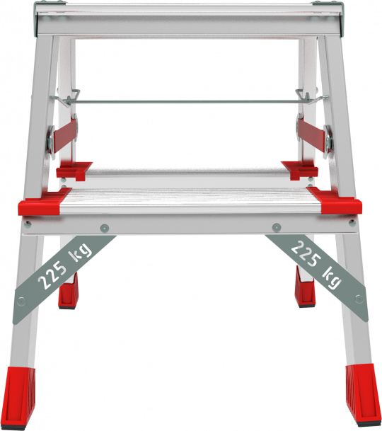 Стремянка ПРОФИ, 3 года гарантии, 2x2 широкие ступени 130 мм, площадка 260 мм, NV3127, Новая высота, 3127202