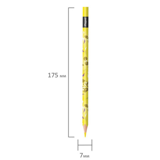 Карандаши цветные MAPED "Mini Cute", 12 цветов, декорированный корпус, трехгранные
