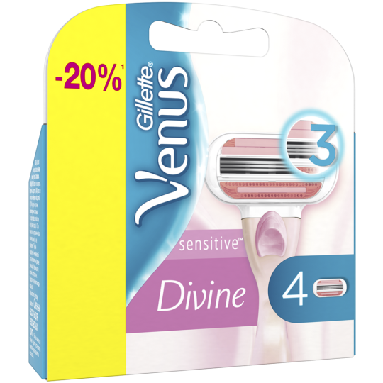 Сменные кассеты для бритвы «Gillette Venus» Divine, 4 шт