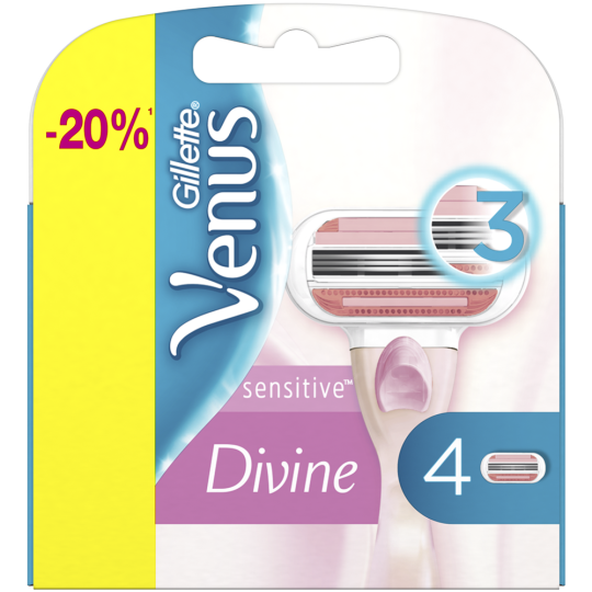 Сменные кассеты для бритвы «Gillette Venus» Divine, 4 шт