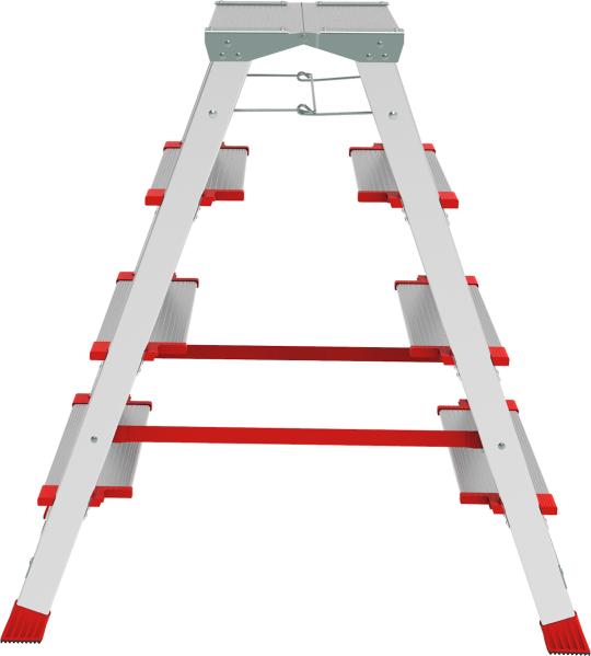 Стремянка ПРОФИ, 3 года гарантии, 2x4 широкие ступени 130 мм, площадка 260 мм, NV3127, Новая высота, 3127206