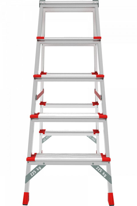 Стремянка ПРОФИ, 3 года гарантии, 2x5 широких ступеней 130 мм, площадка 260 мм, NV3127, Новая высота