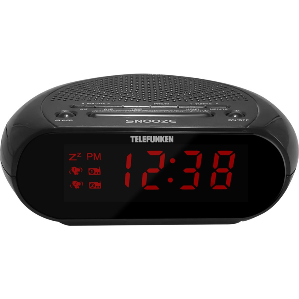 Радиочасы «Telefunken» TF-1706, черный/ красный