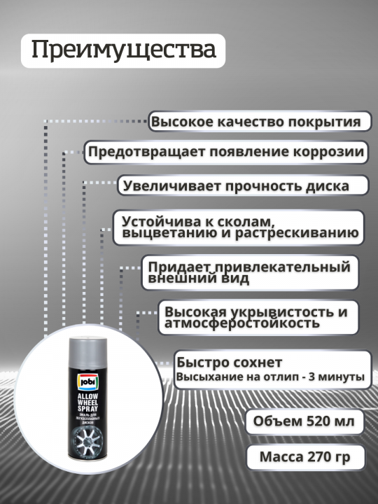 Краска для дисков и по металлу акриловая серебро 2шт.