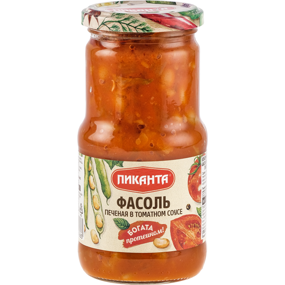 Фасоль «Пиканта» печеная в томатном соусе, 470 г #0