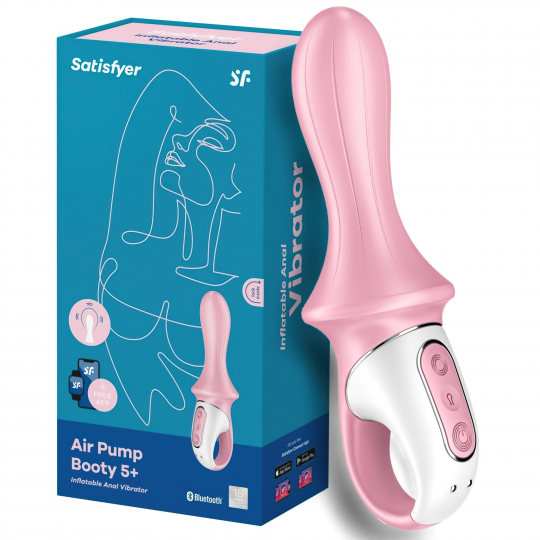 Расширяющийся анальный смарт-вибратор Satisfyer Air Pump Booty 5+ розовый