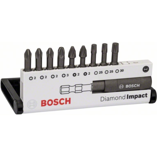 Набор бит «Bosch» Diamond Impact, 2.608.522.064, с держателем AntiShock, 9 шт