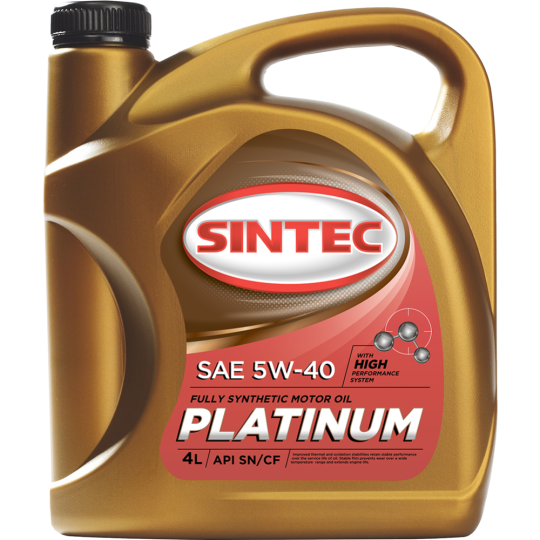 Масло моторное «Sintec» Platinum, 5W-40, SN/CF, 801941, 4 л