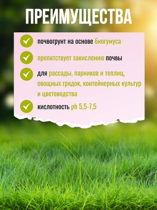 Грунт универсальный на основе биогумуса, 25 литров + дренаж, 2 литра в подарок