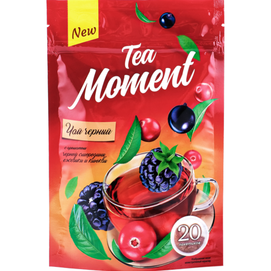 Чай черный «Tea Moment» черная смородина, ежевика и клюква, 20х1.2 г