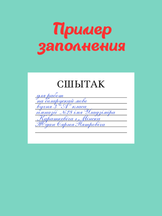 НАКЛЕЙКИ для подписи тетрадей на бел.языке, 24 штуки