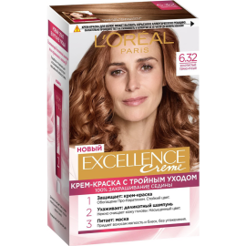 Крем-краска для волос «L'Oreal Paris» Excellence Creme, 6.32 Золотистый темно-русый