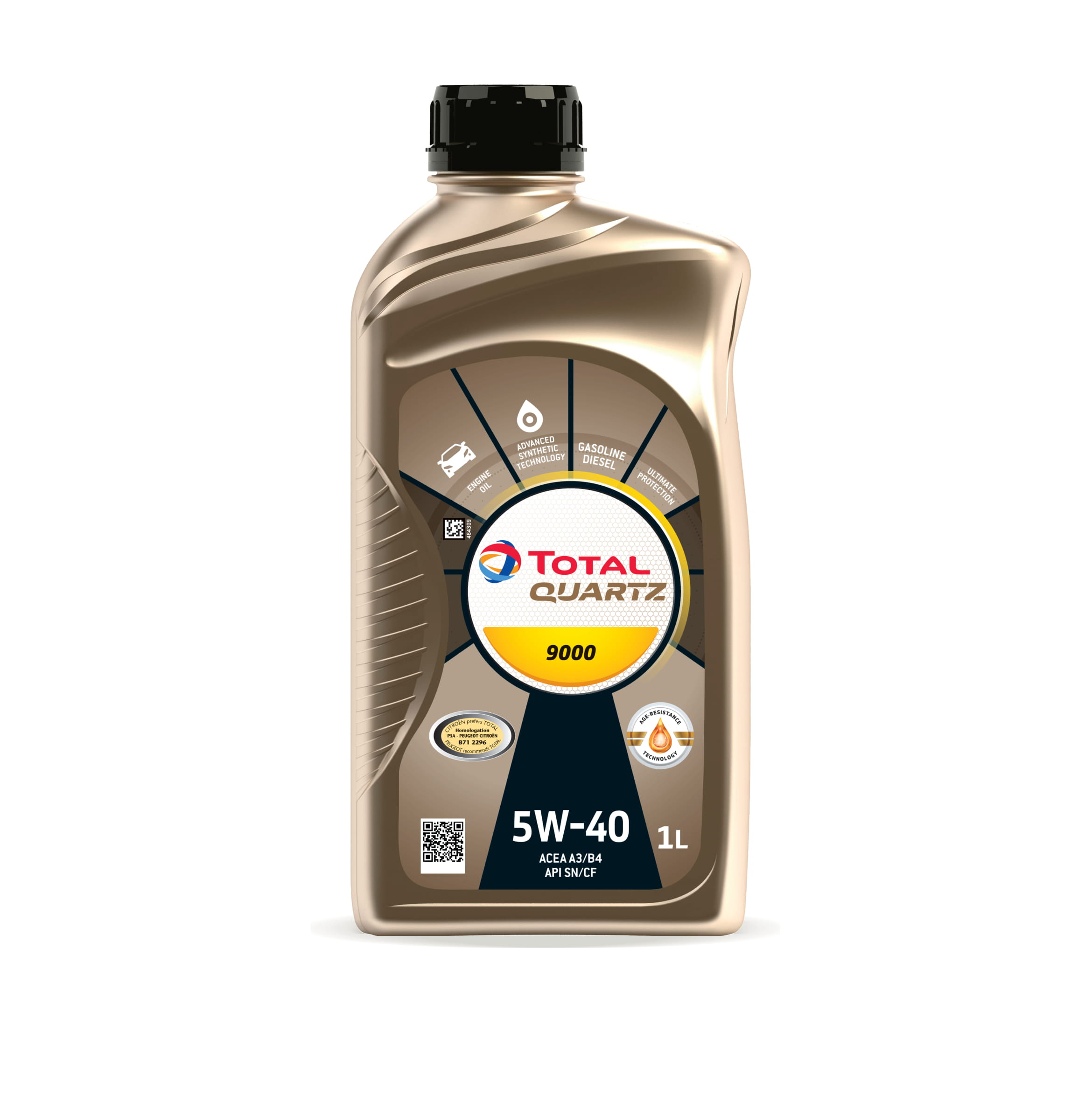 Моторное масло Total Quartz 9000 5W-40 1л