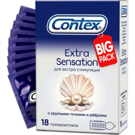 Презервативы «Contex» Extra Sensation, с крупными точками и ребрами, 18 шт