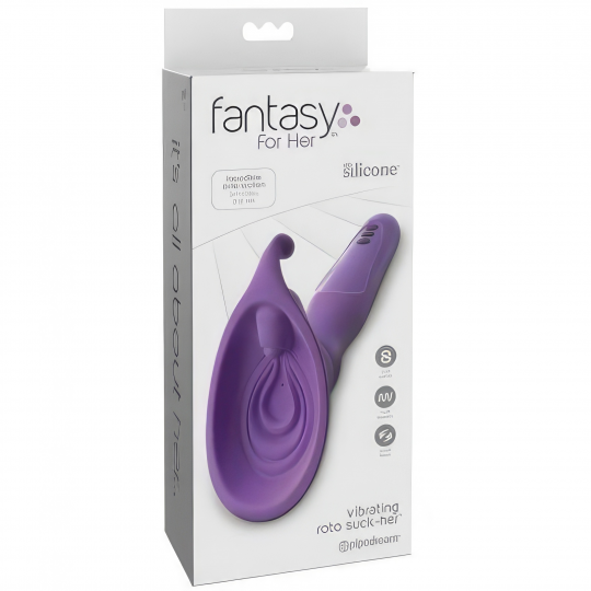 Вакуумный стимулятор клитора с плавающей головкой и вибрацией Fantasy For Her Vibrating Roto Suck-Her