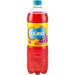 На­пи­ток без­ал­ко­голь­ный нега­зи­ро­ван­ный «Aura» со вкусом ви­но­гра­да и манго, 1 л