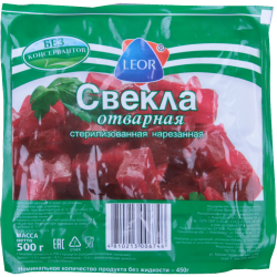 Свекла от­вар­ная «Leor» на­ре­зан­ная ку­би­ка­ми, 500 г