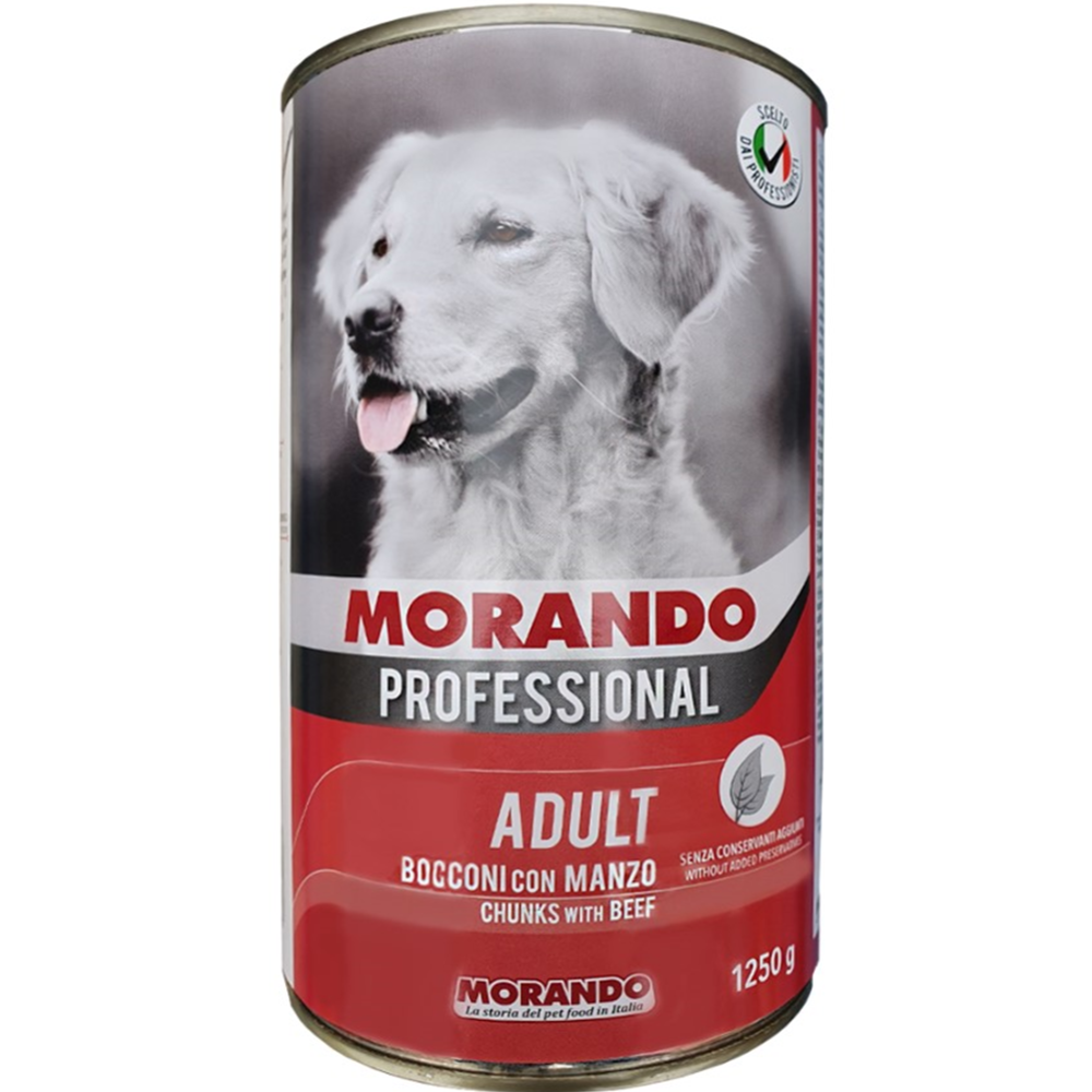 Консервы для собак «Morando» кусочки в соусе с говядиной, 1.25 кг
