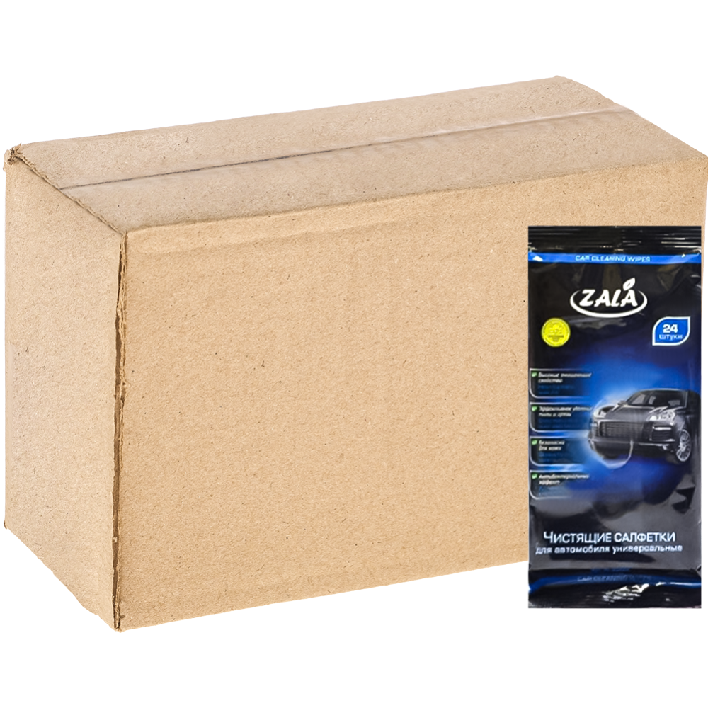 Чистящие салфетки для автомобиля «Zala» ZL33424, 4х24 шт  