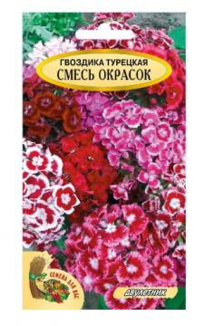 Семена. Гвоздика Турецкая "Смесь окрасок" 2 пакетика