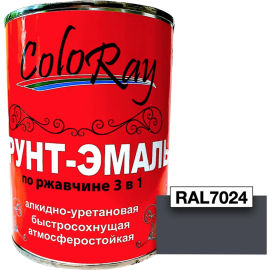 Грунт-эмаль «ColoRay» 3 в 1, серо-коричневый RAL 8019, 0.9 кг