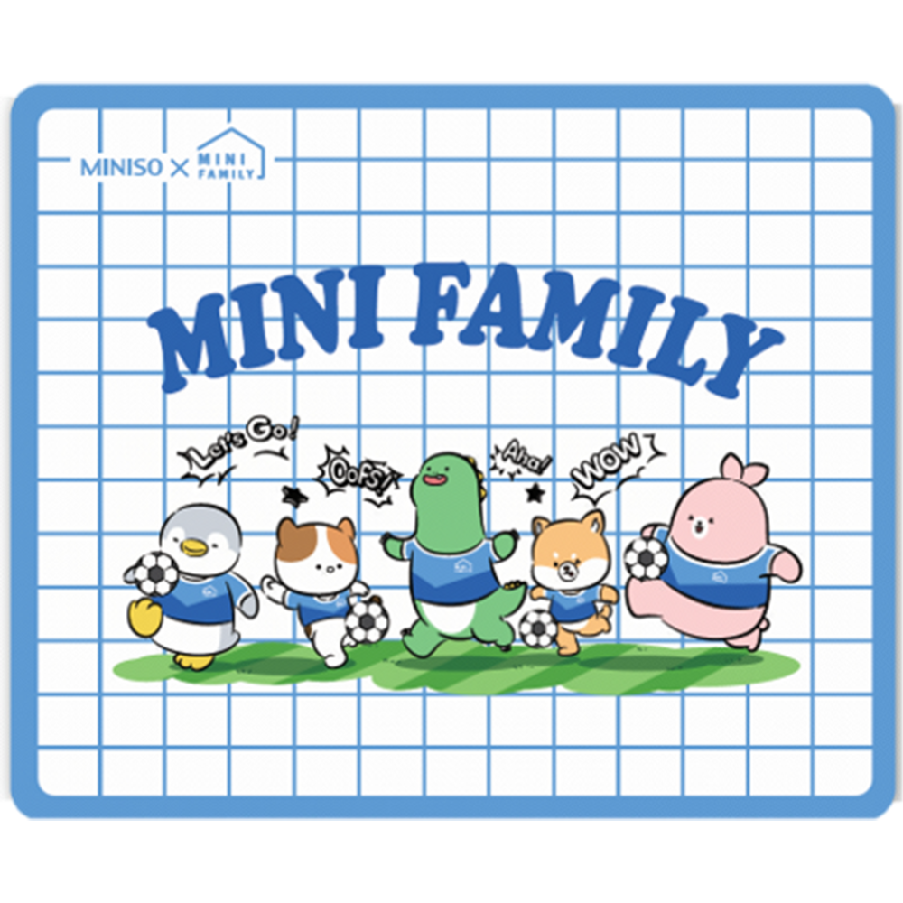 Коврик для мыши «Miniso» Mini Family Sports Square, синий, 2011409310100