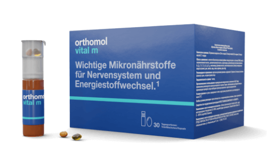 Биологически активная добавка ОРТОМОЛ/ORTHOMOL® Vital M для энергии (жидкость+капсулы) для мужчин № 30