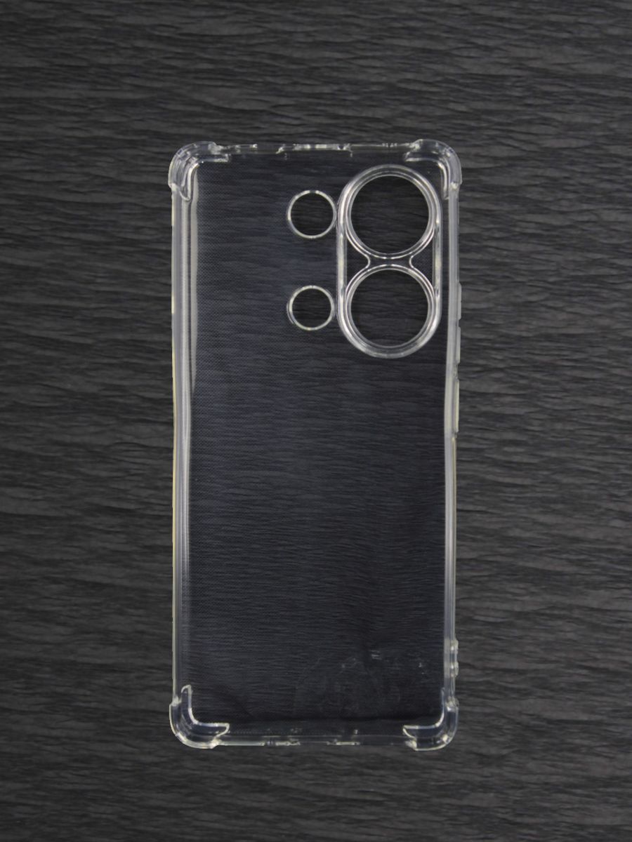 Чехол для Redmi Note13 pro, прозрачный с усиленными краями