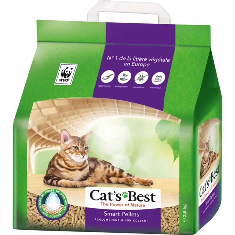 Наполнитель для туалета «Cat's Best» Smart Pellets, древесный, 10 л/5 кг