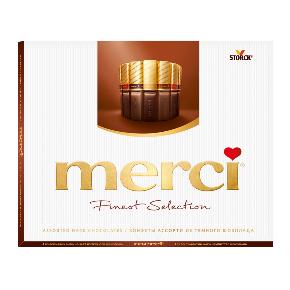 Набор шо­ко­ла­да «Merci» ас­сор­ти из тем­но­го шо­ко­ла­да, 250 г
