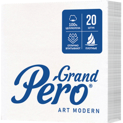 Сал­фет­ки «Grand Pero» Art Modern, 2 слоя, белый, 33х33 см, 20 листов