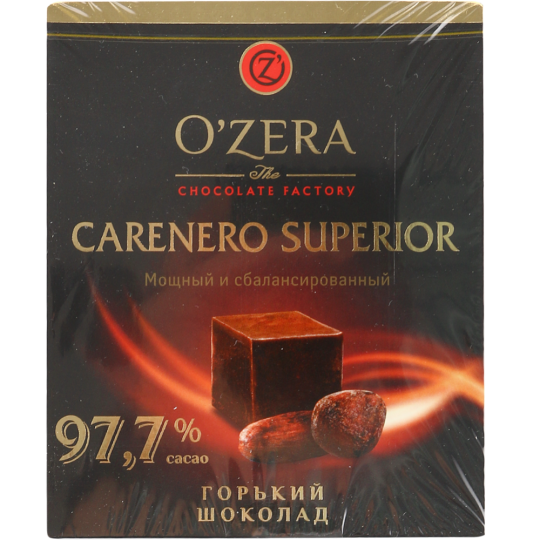 Шоколад «O'Zera» горький, мощный и сбалансированный, 97.7%, 90 г