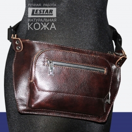 Кожаная поясная сумочка (beltbag-018)