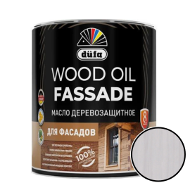 Масло для деревянных фасадов для защиты Düfa WOOD OIL FASSADE, для любых пород древесины, полуматовое, серый, 0.9 л