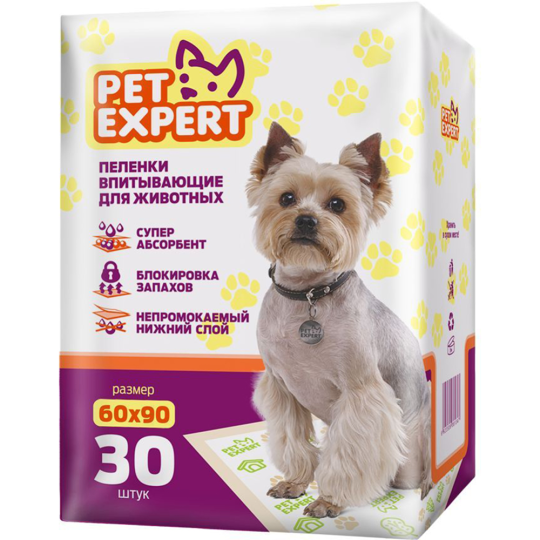 Пеленки для животных «Pet Respect» 60x90 см, 30 шт