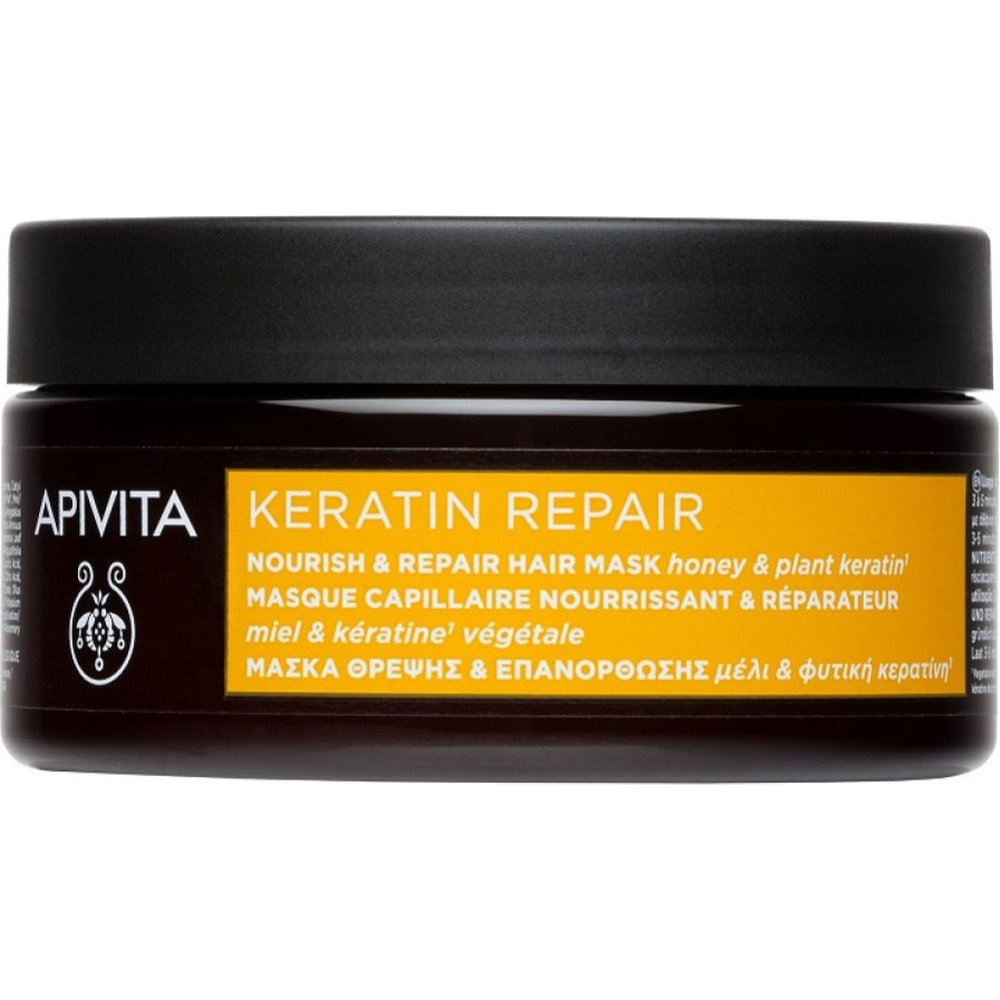 Маска для волос «APIVITA» питательная, восстанавливающая, с медом и кератином, 200 мл