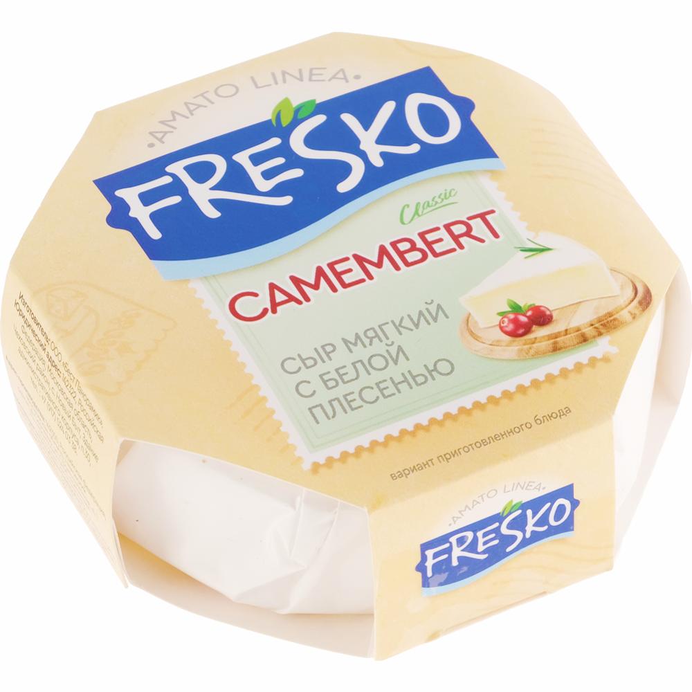 Сыр мягкий «Fresko» Camembert с белой плесенью, 50%, 125 г #0