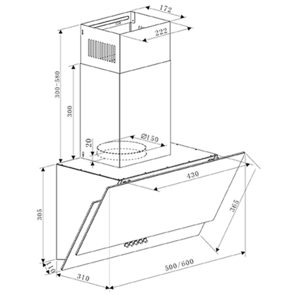 Вытяжка кухонная «Making Oasis Everywhere» NC-50W (A)