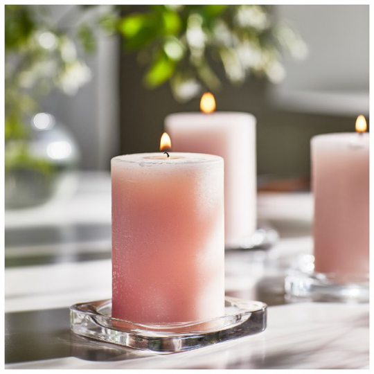 LUGNARE Ароматическая формовая свеча, жасмин/розовый, 30 часов / набор 3 шт