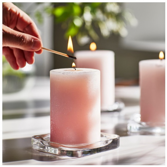 LUGNARE Ароматическая формовая свеча, жасмин/розовый, 30 часов / набор 3 шт