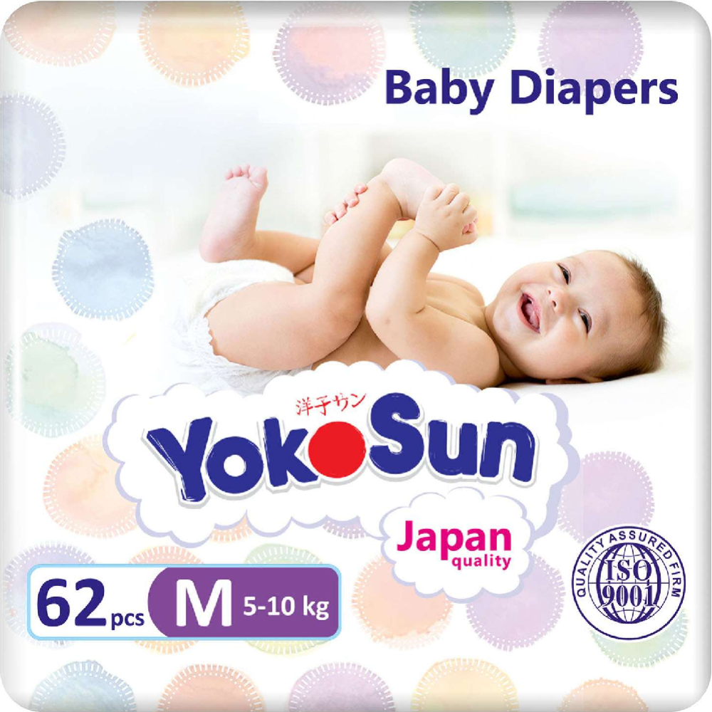 Подгузники детские «YokoSun» размер M, 5-10 кг, 62 шт #0