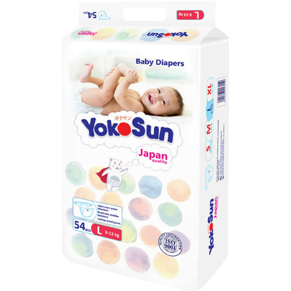 Подгузники детские «YokoSun» Premium, размер L, 9-13 кг, 54 шт #1