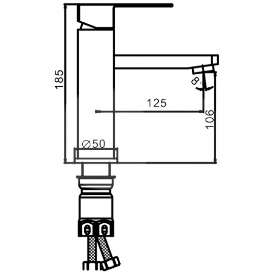 Смеситель для раковины Frap F10802 Сатин